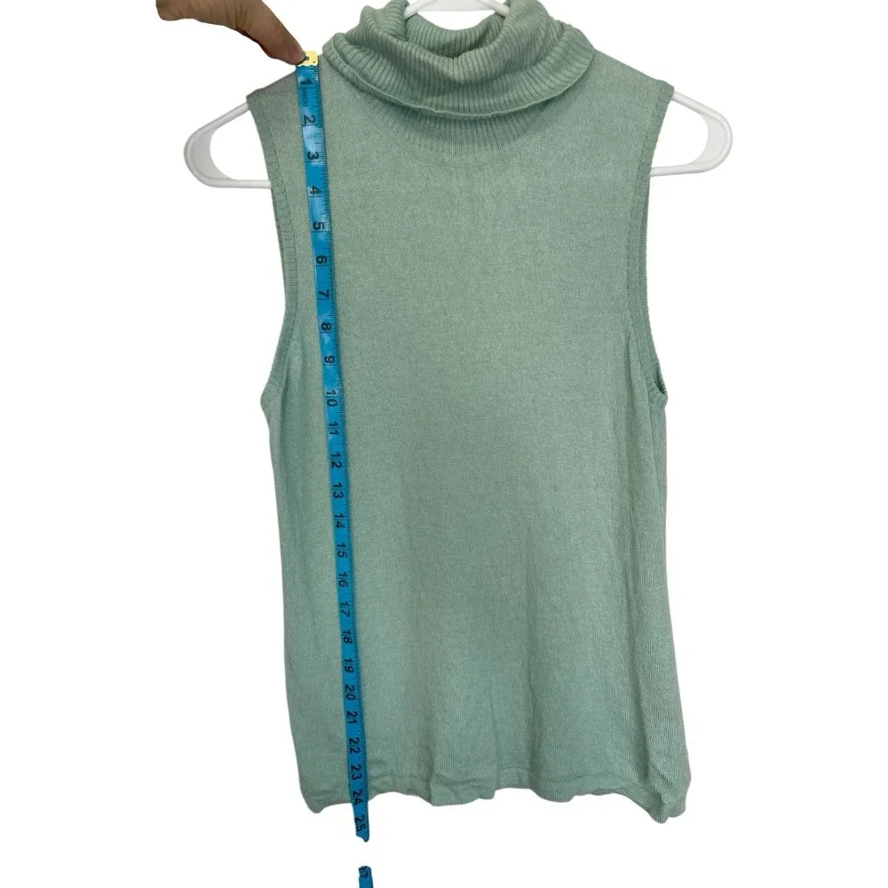 Harve Benard Medium Teal Sleeveless‎ Sweater Wool Blend Academia Soft Office - Picture 2 of 6